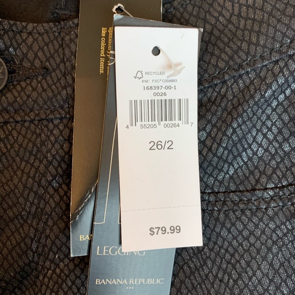 NWT Banana Republic Faux Snakeskin Skinny Pant Size 26/2 - Picture 6 of 10